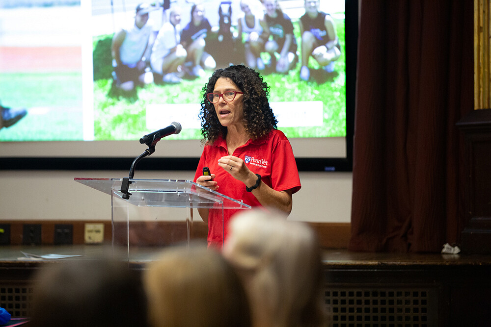 Cindy Otto speaking at podium